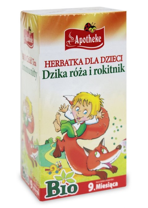 HERBATKA DLA DZIECI - DZIKA RÓŻA I ROKITNIK BIO 20 x 1,5 g - APOTHEKE