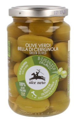 OLIWKI ZIELONE BELLA DI CERIGNOLA Z PESTKĄ W ZALEWIE BIO 350 g - ALCE NERO