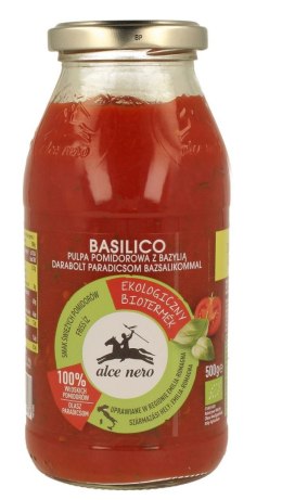 PULPA POMIDOROWA SOS Z BAZYLIĄ BIO 500 g - ALCE NERO