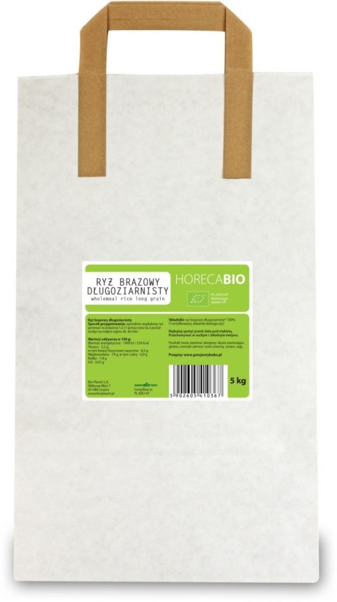 RYŻ BRĄZOWY DŁUGOZIARNISTY BIO 5 kg - HORECA