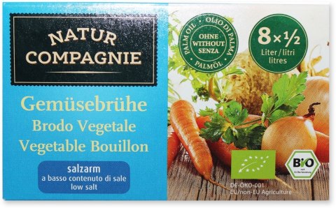 BULION - KOSTKI WARZYWNE O OBNIŻONEJ ZAWARTOŚCI SOLI BIO 68 g - NATUR COMPAGNIE