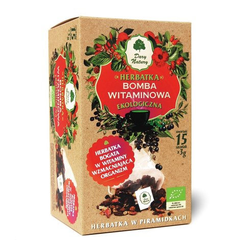 HERBATKA BOMBA WITAMINOWA PIRAMIDKI BIO (15 x 3 g) - DARY NATURY