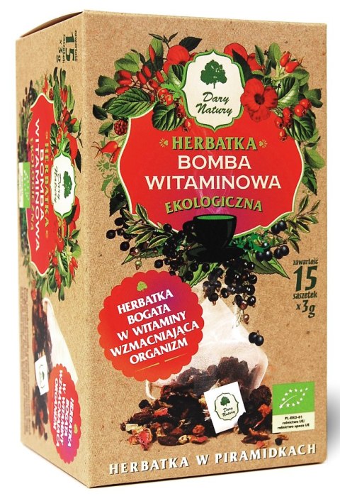 HERBATKA BOMBA WITAMINOWA PIRAMIDKI BIO (15 x 3 g) - DARY NATURY