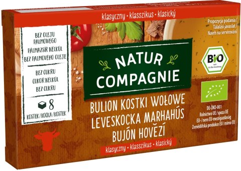 BULION - KOSTKI WOŁOWE BEZ DODATKU CUKRÓW BIO 96 g - NATUR COMPAGNIE