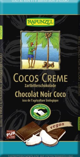 CZEKOLADA GORZKA Z NADZIENIEM KOKOSOWYM WEGAŃSKA FAIR TRADE BIO 100 g - RAPUNZEL