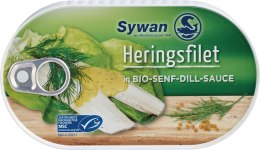 FILETY ŚLEDZIOWE W BIO SOSIE MUSZTARDOWO - KOPERKOWYM 200 g - SYWAN
