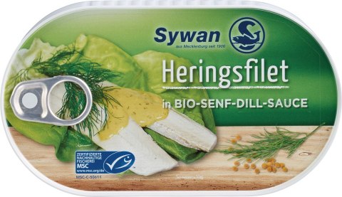 FILETY ŚLEDZIOWE W BIO SOSIE MUSZTARDOWO - KOPERKOWYM 200 g - SYWAN
