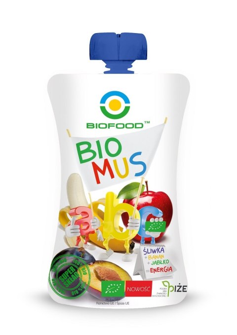 MUS ŚLIWKOWO - BANANOWO - JABŁKOWY BIO 90 g - BIO FOOD