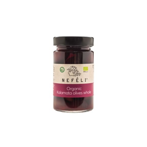 OLIWKI CZARNE KALAMATA Z PESTKĄ W ZALEWIE BIO 300 g - NEFELI