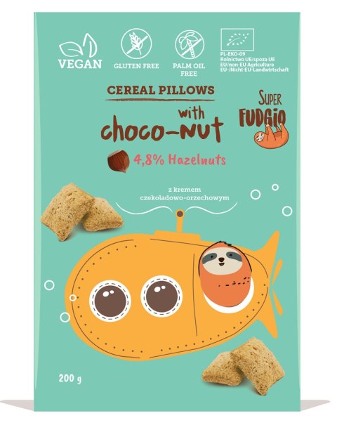 PODUSZECZKI ZBOŻOWE Z KREMEM CZEKOLADOWO - ORZECHOWYM BEZGLUTENOWE BIO 200 g - ME GUSTO (SUPER FUDGIO)