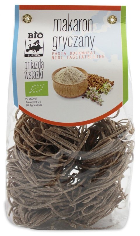 MAKARON (GRYCZANY) GNIAZDA WSTĄŻKI BIO 250 g - BIO EUROPA