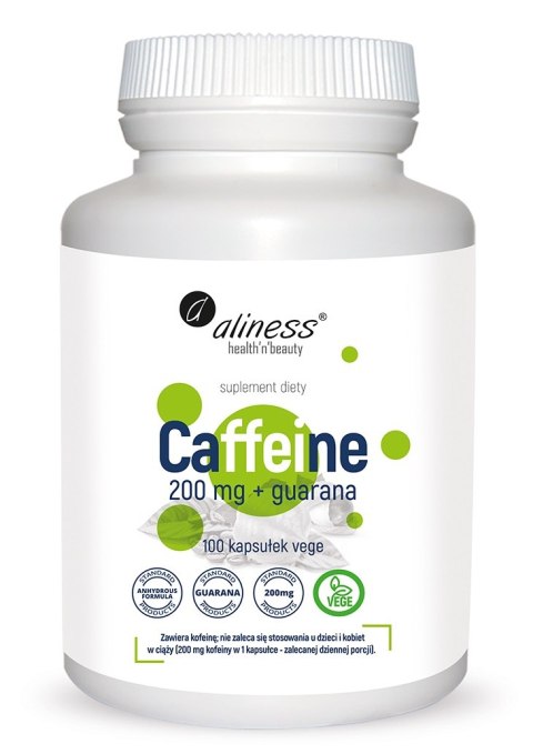 Kofeina 200 mg z guaraną x 100 Vege caps. - Aliness