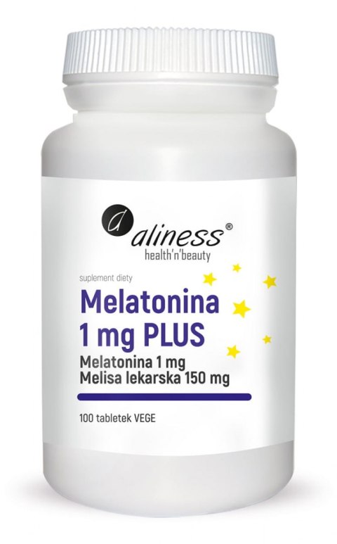 Melatonina 1 mg PLUS x 100 tabletek Vege - Aliness
