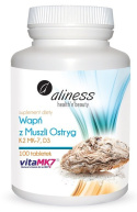 Wapń z muszli ostryg z K2 MK7 i D3 x100 tabletek - Aliness