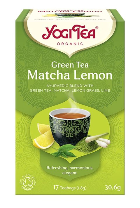 HERBATKA ZIELONA Z CYTRYNĄ I MATCHĄ BIO (17 x 1,8 g) 30,6 g - YOGI TEA