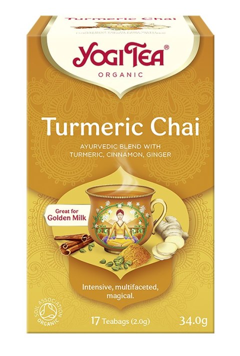 HERBATKA ZŁOTY CHAI Z KURKUMĄ BIO (17 x 2 g) 34 g - YOGI TEA