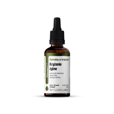 KROPLE NA PRAWIDŁOWE KRĄŻENIE ŻYLNE BEZGLUTENOWE 30 ml - PHARMOVIT (CLEAN LABEL)