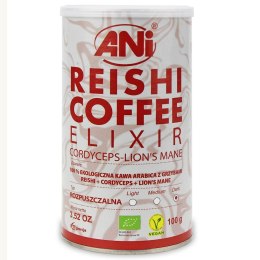 KAWA ROZPUSZCZALNA ARABICA Z GRZYBAMI REISHI + CORDYCEPS + LION'S MANE BIO 100 g