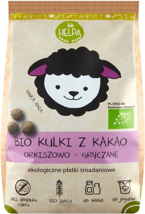 KULKI ORKISZOWO - GRYCZANE Z KAKAO BIO 160 g HELPA