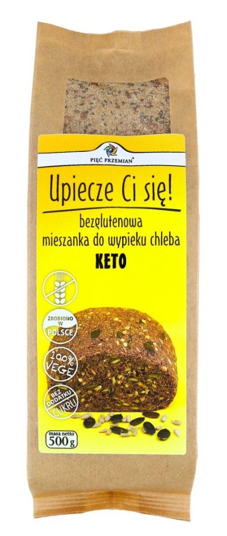 MIESZANKA DO WYPIEKU CHLEBA BEZGLUTENOWA (KETO) 500 g - PIĘĆ PRZEMIAN