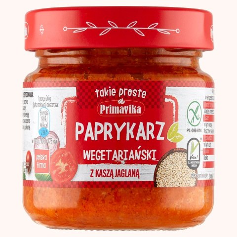 PAPRYKARZ WEGETARIAŃSKI Z KASZĄ JAGLANĄ BEZGLUTENOWY 160 g - PRIMAVIKA