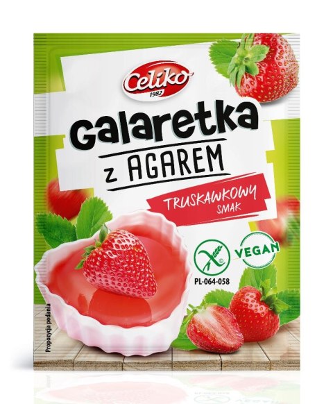 GALARETKA AGAR O SMAKU TRUSKAWKOWYM 45 g - CELIKO