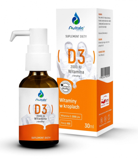 Witamina D3 2000 z lanoliny Olive 30ml Aliness