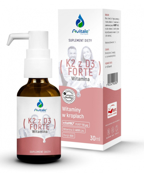 Witamina K2 D3 FORTE 50mcg D3 4000IU 30 ml Aliness