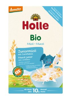 MUSLI JUNIOR Z PŁATKAMI KUKURYDZIANYMI BEZ DODATKU CUKRÓW PO 10 MIESIĄCU DEMETER BIO 250 g - HOLLE