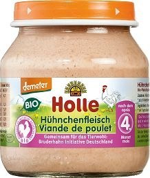 OBIADEK MIĘSNY KURCZAK BEZ DODATKU CUKRÓW BEZGLUTENOWY PO 5 MIESIĄCU BIO 125 g (SŁOIK) - HOLLE