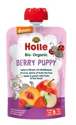 MUS W TUBCE JABŁKO - BRZOSKWINIA - OWOCE LEŚNE BEZ DODATKU CUKRÓW OD 8 MIESIĄCA DEMETER BIO 100 g - HOLLE