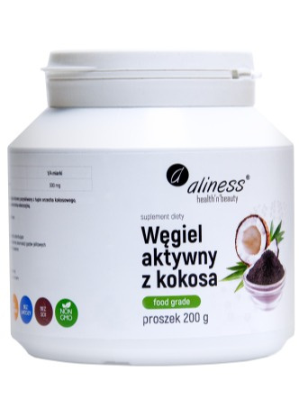 Węgiel aktywny z kokosa 200g proszek Aliness
