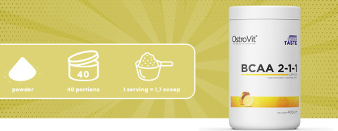 OstroVit BCAA 2-1-1 400 g AMINOKWASY LEMON