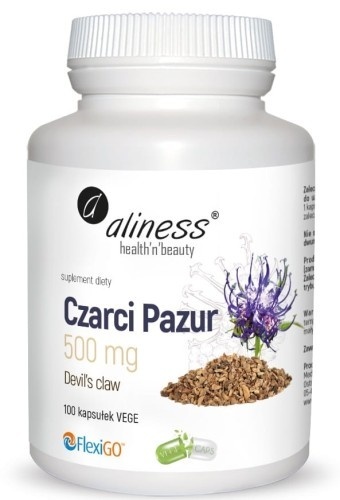 Czarci Pazur Devil's claw 500 mg x 100 VEGE - Aliness