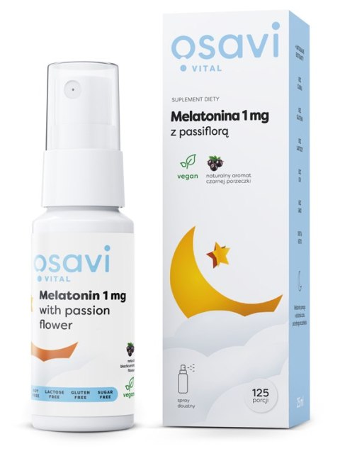 OSAVI MELATONINA Z PASSIFLORĄ SPRAY DOUSTNY 1MG CZARNA PORZECZKA 25ML