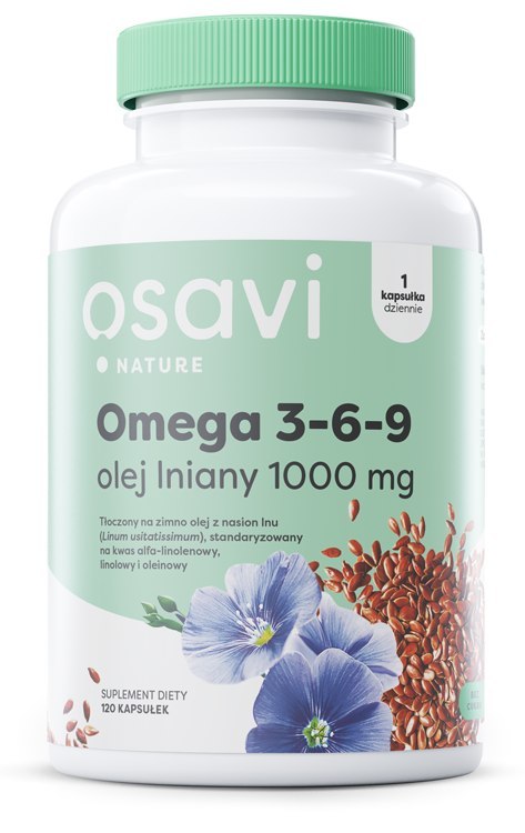 OSAVI OMEGA 3-6-9 OLEJ LNIANY 1000MG 120 SOFTGELS