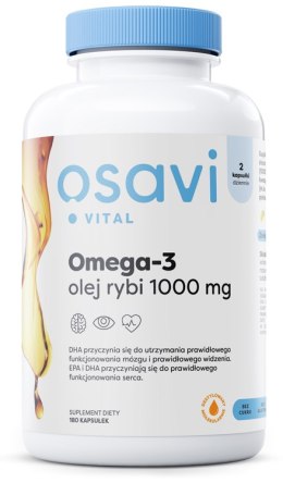 OSAVI OMEGA-3 OLEJ RYBI MOLECULARLY DISTILLED 1000MG CYTRYNA 180 SOFTGELS