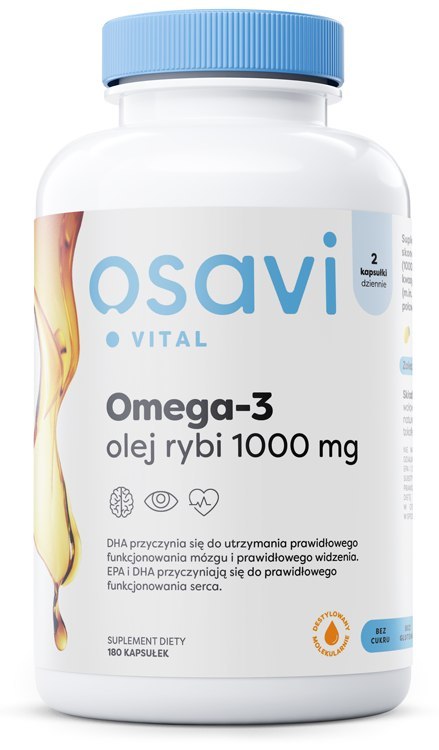 OSAVI OMEGA-3 OLEJ RYBI MOLECULARLY DISTILLED 1000MG CYTRYNA 180 SOFTGELS