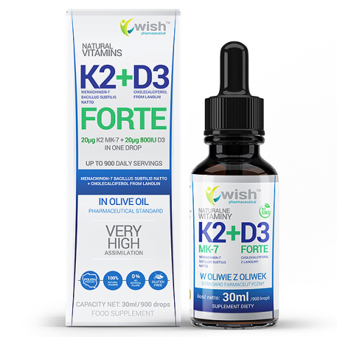 WISH NATURALNA WIT K2 MK7 20MCG D3 800IU 30 ML