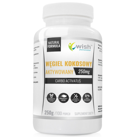 WISH WĘGIEL KOKOSOWY 250G PROSZEK