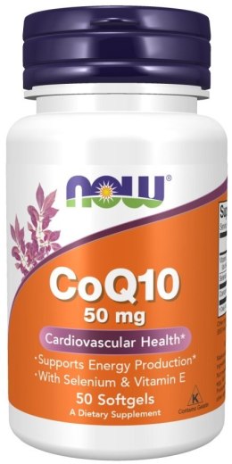 NOW FOODS CoQ10 with Selenium & Vitamin E, 50mg - 50 softgels