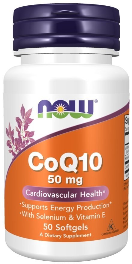 NOW FOODS CoQ10 with Selenium & Vitamin E, 50mg - 50 softgels