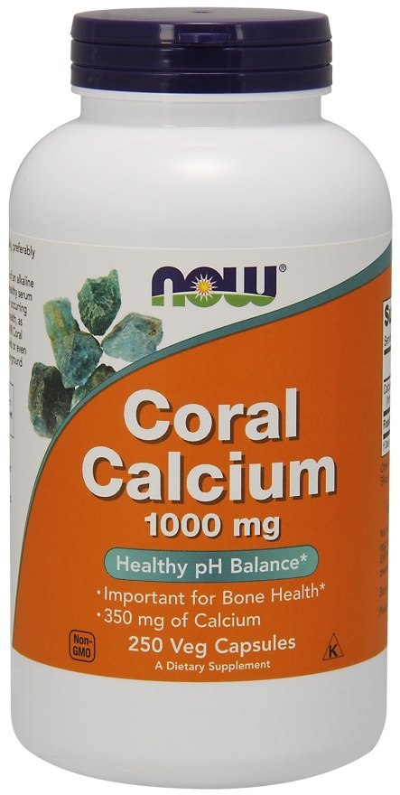 NOW FOODS Coral Calcium, Wapń z Koralowca, 1000mg - 250 vcaps