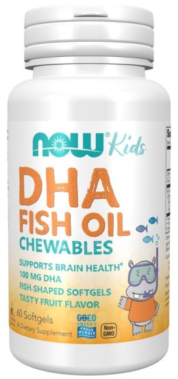 NOW FOODS Kwasy DHA dla Dzieci, 100 mg - 60 softgels