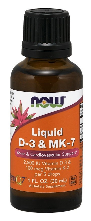 NOW FOODS Liquid D-3 & MK-7 - 30 ml.