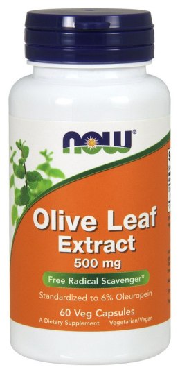 NOW FOODS Olive Leaf Extract, LIŚĆ OLIWNY, 500mg - 60 vcaps