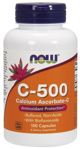 NOW FOODS Witamina C-500 Calcium Ascorbate-C - 100 caps