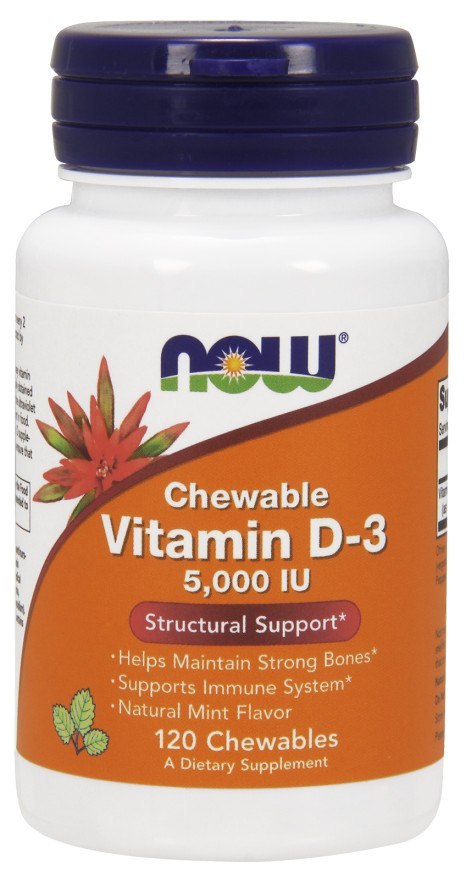 NOW FOODS Witamina D3, 5000 IU - 120 tabletek