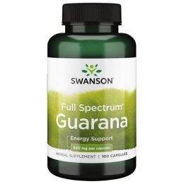 SWANSON FULL SPECTRUM GUARANA 500 MG 100 KAPSUŁEK