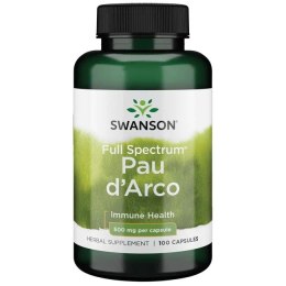 SWANSON FULL SPECTRUM PAU D'ARCO 500 MG 100 KAPSUŁEK